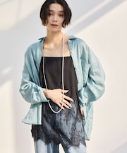 サテンレースキャミ