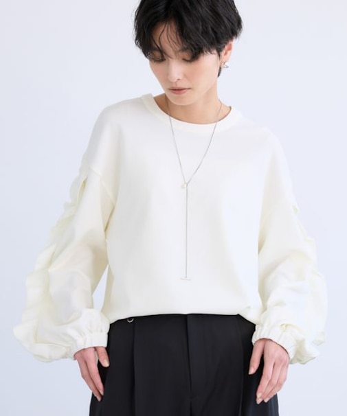 袖フリルブラウス / マシンウォッシャブル