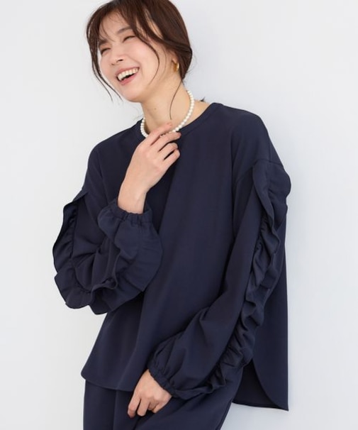 袖フリルブラウス / マシンウォッシャブル