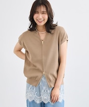 VネックZIPハーフプルオーバー＜セットアップ対応＞