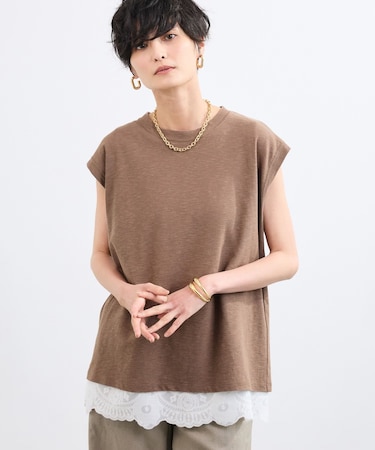 リネンフレンチスリーブＴシャツ/ハンドウォッシャブル【JAPAN FABRIC】