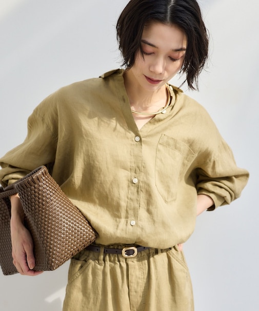 リネンワイドシャツ