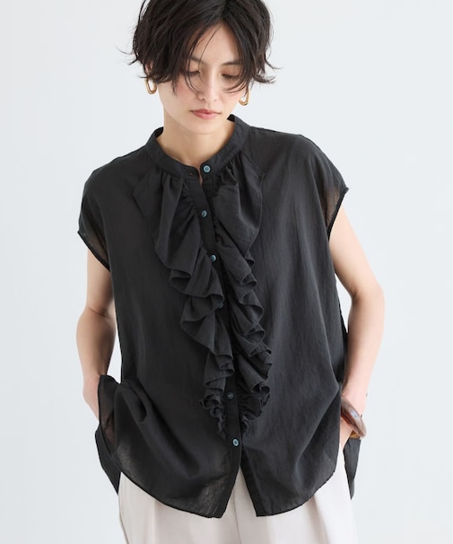 フレンチスリーブフリルブラウス / JAPAN FABRIC