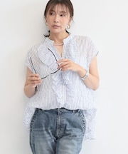 フレンチスリーブフリルブラウス / JAPAN FABRIC