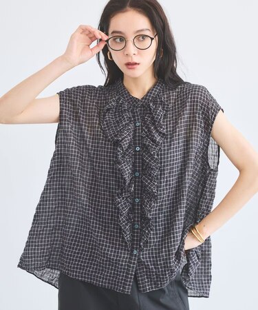 フレンチスリーブフリルブラウス / JAPAN FABRIC