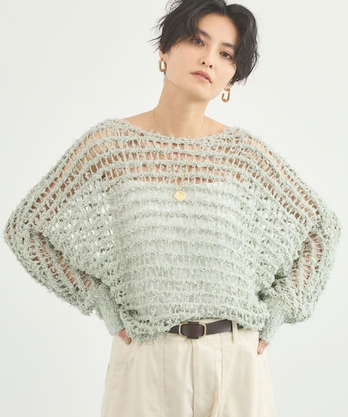 メッシュイージーニット