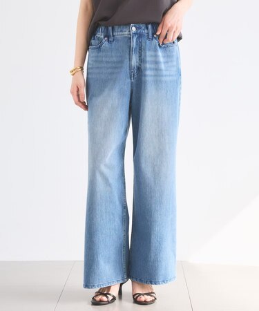 カットデニムストレートパンツ