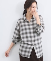 ビエラチェックギャザーシャツ