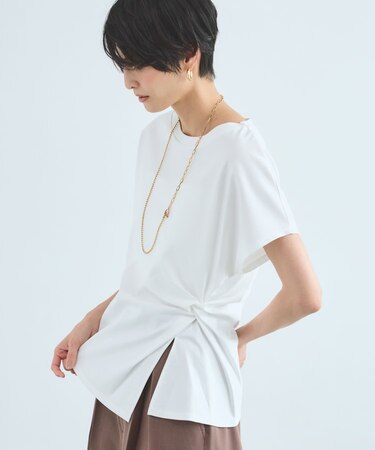 ブラウスライクドレーププルオーバー / 接触冷感
