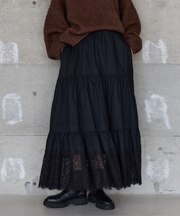 ピンタックレーススカート / ハンドウォッシャブル