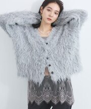 カーリーフェザーカーディガン