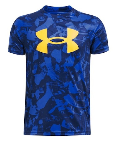 UAテック ショートスリーブTシャツ 〈オールオーバープリント〉〈ビッグロゴ〉（トレーニング/BOYS）