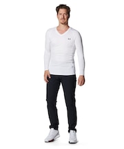 UA HEATGEAR FITTED LONG SLEEVE V-NECK SHIRT