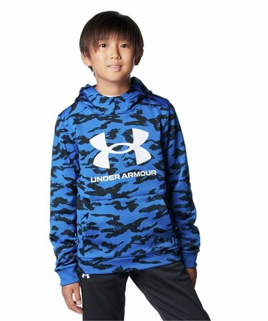 UAアーマーフリース プリント ビッグロゴ フーディー