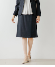 ウールシャドーストライプ Aラインスカート