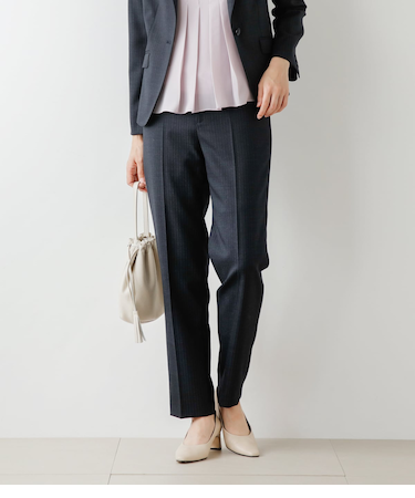 ウールシャドーストライプ テーパードパンツ