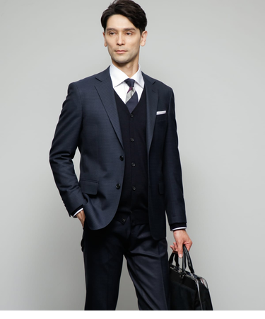 【ストレッチ・防シワ・撥水】BUNGY CLOTH グラフチェック ジャケット(セットアップ対応)