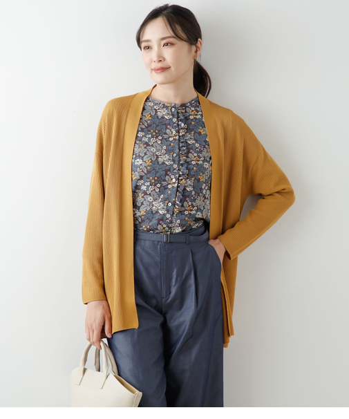 【手洗い可能】TCホールガーメント 着流しニットカーディガン