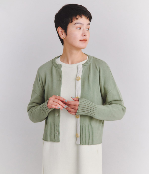【手洗い可能】Multi PLY Cotton クルーネックカーディガン