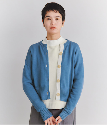 【手洗い可能】Multi PLY Cotton クルーネックカーディガン