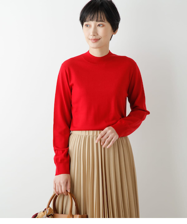 【手洗い可能】キャッシュウール ハイネックニットプルオーバー