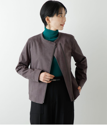 フェイクスエード ジップブルゾン