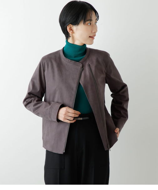 フェイクスエード ジップブルゾン