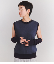 【手洗い可能】Organic Cotton Wool WJQ アームウォーマー付きベスト