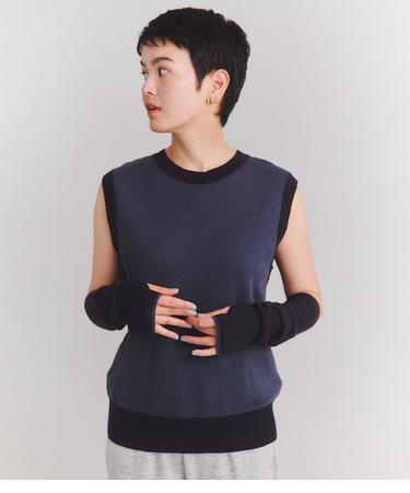 【手洗い可能】Organic Cotton Wool WJQ アームウォーマー付きベスト