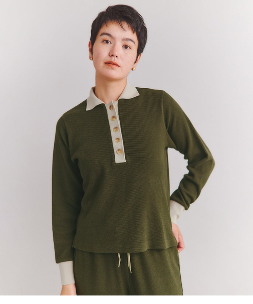 Thermal Knit Like a Used リブポロシャツ
