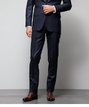 【ストレッチ】Super100's ミルド 千鳥オーバーペイン ウエストアジャストスラックス(セットアップ対応)