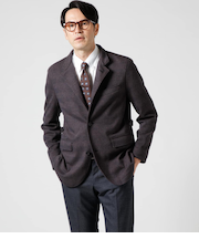 【ストレッチ】ムリネジャージー グレンチェック コンバーチブルアウター