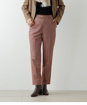 カラードガンクラブチェック ノータックテーパードパンツ