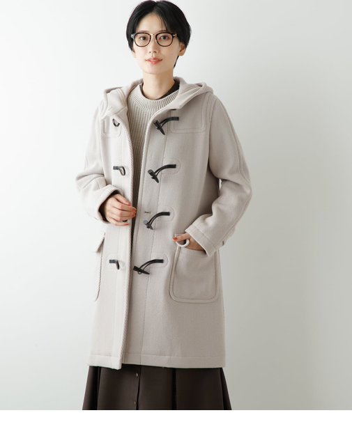 ウールヘリンボーン ダッフルコート