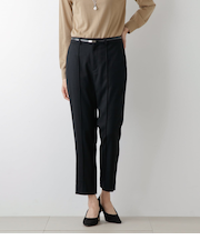 ストレッチフラノ ピンタックテーパードパンツ