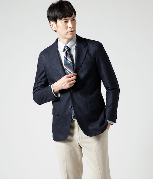 シャドー千鳥 ウールジャージー ジャケット