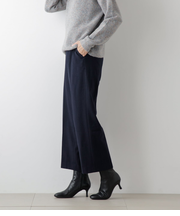 ウールナイロンピンストライプ センタープレスワイドパンツ