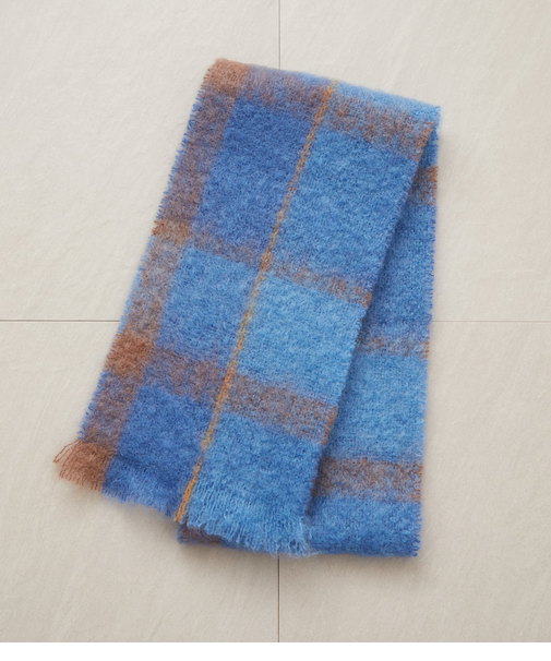 Cushendale(カシュヘンデール) モヘヤウールチェックマフラー