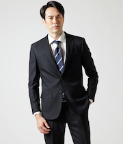 【ストレッチ】テトロンウール シャドー千鳥 スリムフィットスーツ