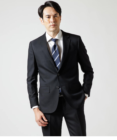 【ストレッチ】テトロンウール シャドー千鳥 スリムフィットスーツ