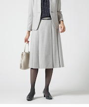 ストレッチホームスパン タックスカート