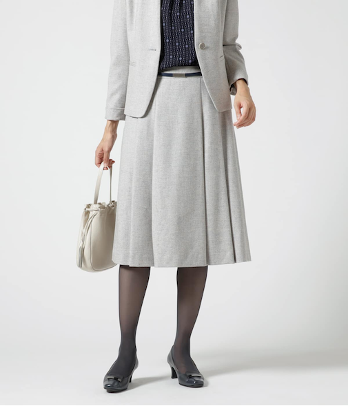 ストレッチホームスパン タックスカート