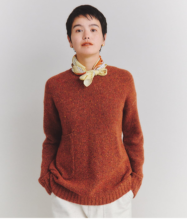 Low Gauge Nep Knit アシンメトリーパッチポケットニット