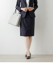 ウールシルクチェンジヘリンボーン ストレートスカート