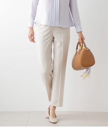 ファインマットツイル センタープレステーパードパンツ