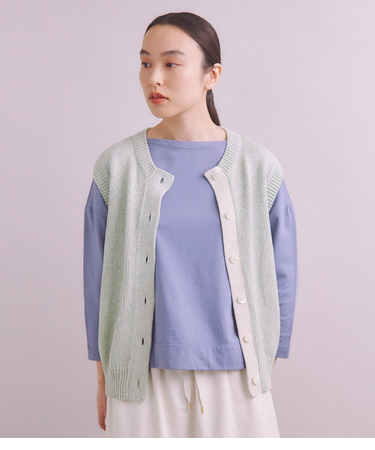 Multi Color Knit 前開きベスト