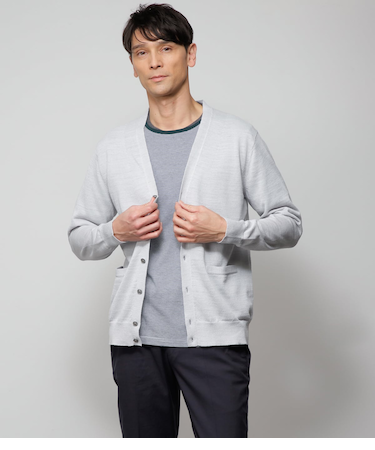 【ウォッシャブル】リネンポリエステル カーディガン