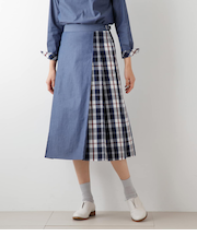 ダンガリー＆ニューヨーカータータン キルト風スカート