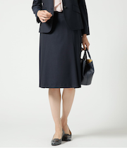 ウールシルクピンドット タックフレアスカート