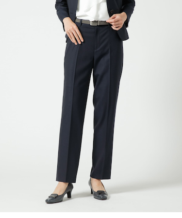 ウールシルクピンドット テーパードパンツ